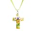 Handmade Murano Glass Pendant - Cross Multicolor 4