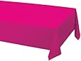 Creative Converting Touch of Color Plastic Lined Table Cover, 54 by 108-Inch, Hot Magenta