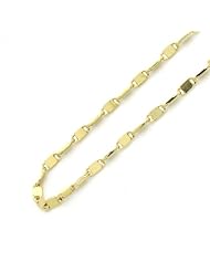 14K Yellow Gold 2mm Snail Chain Necklace 16"