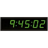 Time Machines Precision Digital POE Clock 2.5" x 6 Green Digits, Black Case
