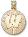 Wisconsin Badgers Solid 10K Gold ''W'' Basketball 5/8'' Pendant