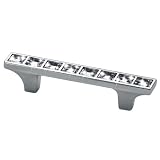 Bosetti Marella 101614.32 Swarovski Clear Crystal Rigid Handle Pull, Polished Nickel, 3.87 inch