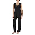 Moody Mamas Maternity Lace Nursing Pajama Set - Black