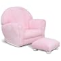KidKraft Upholstered Rocker with Ottoman Pink Chenille