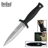 United Cutlery Combat Commander Boot Knife with Boot Clip Sheath, Black