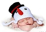 クリスマスに最適なかわいいニット帽！雪だるま ベビー キッズ 赤ちゃん 幼児 0歳～6か月 出産祝い クリスマス プレゼント オリジナルステッカー入り