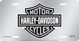 Harley-Davidson Mirrored w/ Grey Bar & Shield logo Acrylic Auto Tag