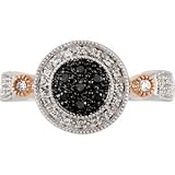 IMAGE OF 14K White/Rose 1/4 CT TW Two Tone Black & White Diamond Ring
