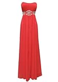 Strapless Chiffon Goddess Long Gown Prom Dress Formal Bridesmaid Junior Plus Size - Coral - 2XL