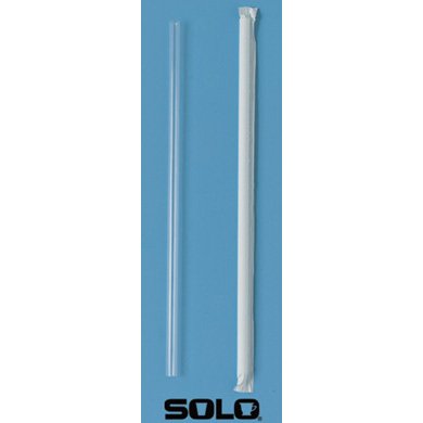 Solo 10 1/4 Translucent Giant Wrapped Straws, 300 count