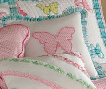 Plaid Butterfly Garden Pillow