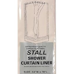STALL size VINYL Shower Curtain Liner 54'' wide x 78'' LONG - SUPER CLEAR