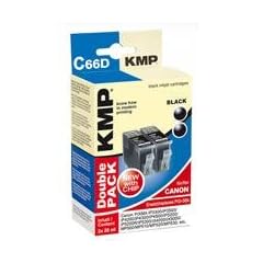 KMP C66D Tintenpatrone Doppelpack (ersetzt PGI-5BK) black