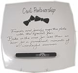 Review Dreamair  / Civil Partnership Gift Two Bows Square Signature Plate