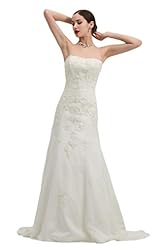 Strapless Organza Applique Bandage Dress/Wedding Dress 