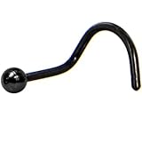 Black Ball Anodized Titanium Nose Ring