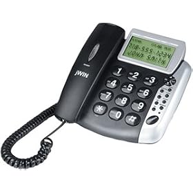 Click here to buy jWIN Electronics 12-Memory Big-Button Speaker Phone With Dual Caller ID - BLACK by jWIN.