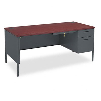 HON COMPANY / METRO CLASSIC SERIES RIGHT PEDESTAL DESK, MAHOGANY/CHARCOAL, 66 X 30 / HONP3265RNS / Sold as 1 Each / Mfr Part # P3265RNS \*/ METRO CLASSIC SERIES RIGHT PEDESTAL DESK, MAHOGANY/CHARCOAL,