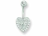 Playboy Crystal Heart Belly Ring