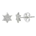 Sterling Silver Small Jewish Star of David Mini Kid Stud Earrings