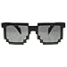 zeroUV - Pixelated 8-Bit Black Sunglasses CPU Gamer Geek Novelty Glasses