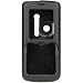 PCMICROSTORE Brand Sony Ericsson W810i W810 Snap-On Rubberize Black Crystal Case Cover with Removable Swivel Belt Clip
