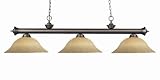 Z-Lite 100703OB-GM16 56-Inch 3-Light Billiard / Island Fixture with Golden Glass Shades