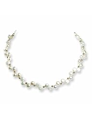 Sterling Silver Freshwater Cultured Button Pearl 16in Necklace