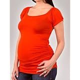 A Pea in the Pod Collection: Short Sleeve Scoop Neck Side Ruched Maternity T Shirt