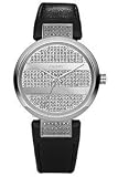 DKNY Crystal Collection Black Leather Silver Dial Womens watch NY4976