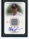 2008 Upper Deck / UD Masterpieces Captured on Canvas Autographs #JO Kelly Johnson - Atlanta Braves (Piece of Authentic Game Used Jersey - Autographed Card) (Baseball Cards)
