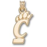 Cincinnati Bearcats 3/4in 14k Paw Pendant/14kt yellow gold