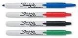 Sharpie Permanent Marker Pen Retractable with Seal Bullet Tip 1.0mm Line Assorted Ref S0751520 [Wallet 4]