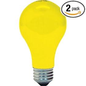 GE Lamps 90402 60-Watt A19 Bug Lite, 2 Pack by General Electric