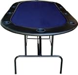 JP Commerce 84 Foldable Texas Holdem Folding Poker Table with Legs in Blue
