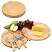 Swivel-style circular chopping board, unique design with 4 cheese serving tools