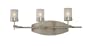 Brushed Nickel Adjustable Three Light Bathroom Fixture