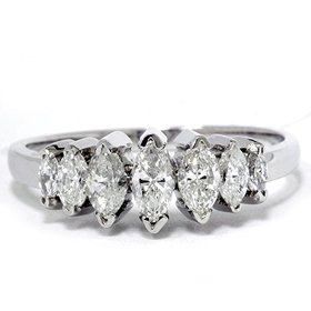 5 marquis diamond wedding ring