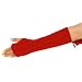 Cable Knit Arm Warmer Fingerless Long Gloves Red
