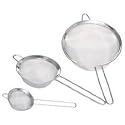 Kitchen Craft Stainless Steel Fine Mesh Round Sieve Set KCSIEVESET