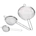 Three Stainless Steel Fine Mesh Sieves Round