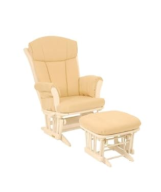 Dutailier BabyGlide Penny Recliner Glider Rocker Chair - White & Cream Dutailier BabyGlide Penny Recliner Glider Rocker Chair - White & Cream