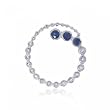 Sapphire & Diamond Journey Circle of Love Pendant in White Gold