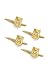 14K Solid Gold Men's Shining X and Diamond Stud Set (4)