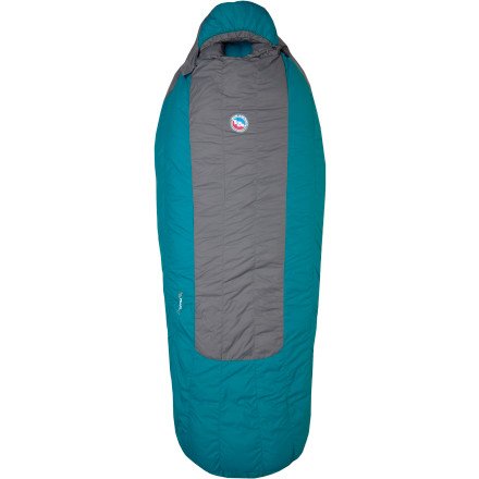 Big Agnes Pearl Sleeping Bag: 30 Degree Down - Women's Gray/Teal, Reg/Left Zip