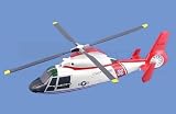 HH-65 Dolphin (Coast Guard). Aircraft Model Mahogany Diecast Includes desk stand.