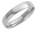 9ct White Gold Ladies 4mm Light Court-Shape Wedding Ring