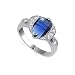 Jewelry : Eye-Catching Blue Sapphire Cubic Zirconia Band .925 Sterling Silver Ring