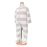 (プチバトー)PETIT BATEAU BEBE ベビー ベロアワイドボーダー前開きロンパース 10674 81 BELUGA/LAIT 24M [並行輸入品]