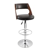 IMAGE OF Lumisource Presta Barstool, Cherry Wood/Brown Seat
